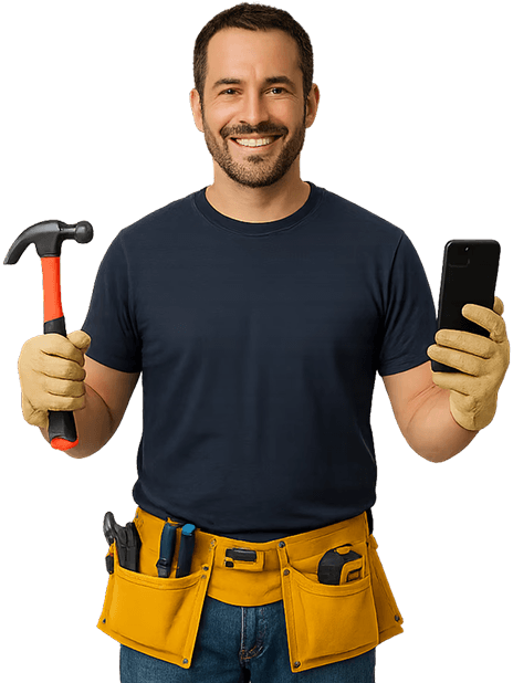 Fixer profesional sosteniendo herramientas