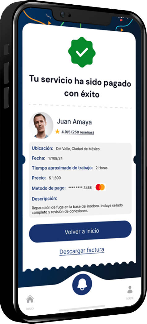 Teléfono mostrando la aplicación Fixi