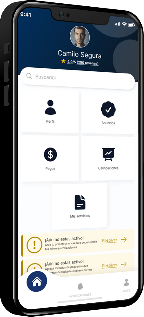 Teléfono mostrando la aplicación Fixi 2